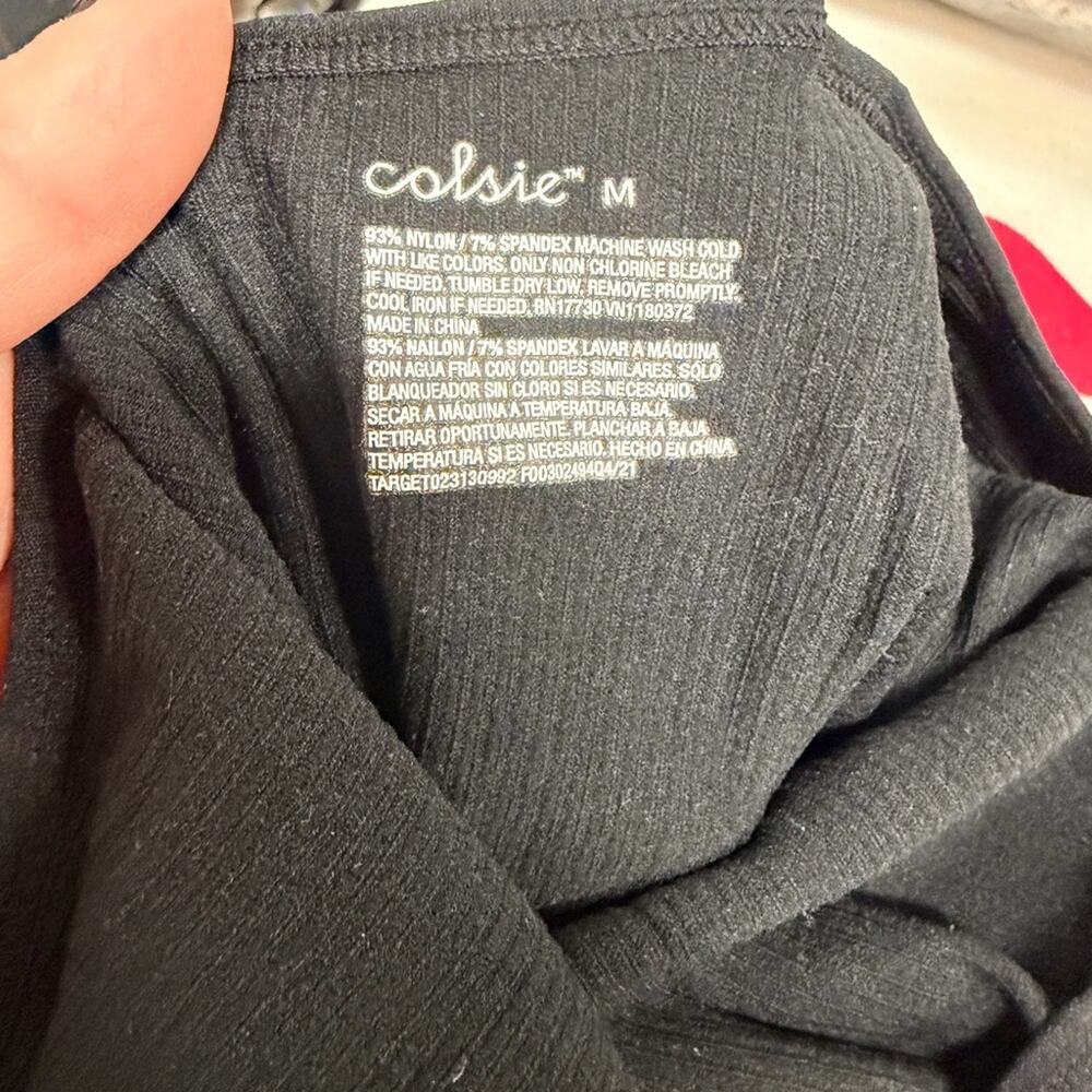 Colsie Black Ribbed Bodysuit - Picture 4 of 6